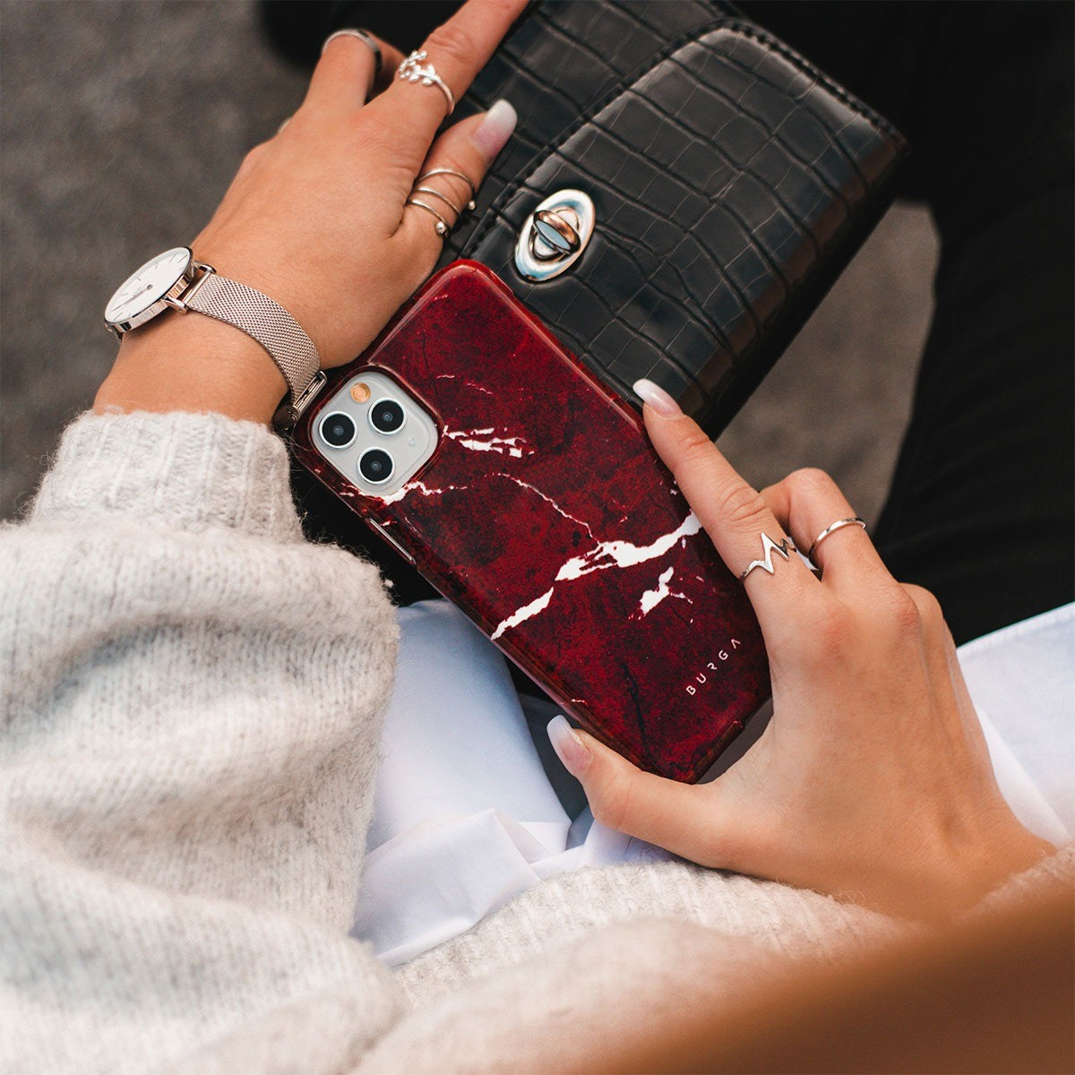 Burga iPhone 18 Pro Max Skal Tough MagSafe Iconic Red Ruby