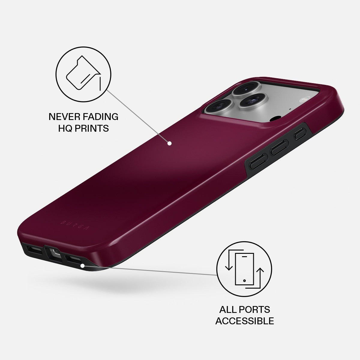 Burga iPhone 18 Pro Skal Tough MagSafe Dark Cherry