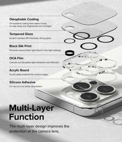 Ringke iPhone 15 Pro Kameraskydd Camera Protector Glass 2-pack