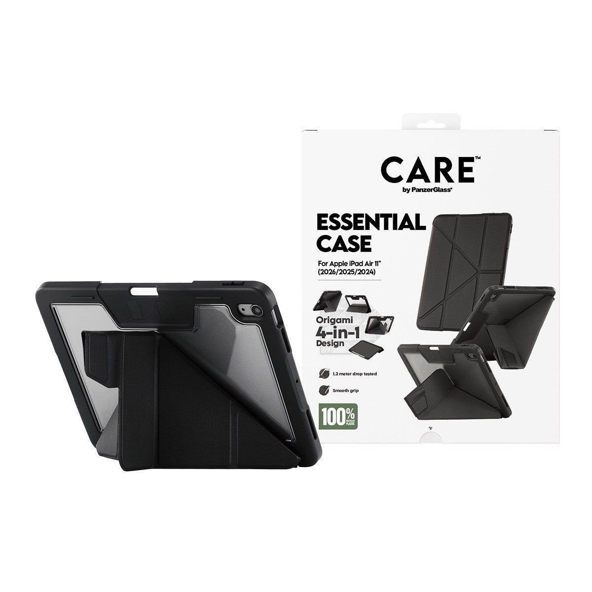 CARE by PanzerGlass iPad Air 11 (M2/M3/M4) Fodral Essential Case Svart