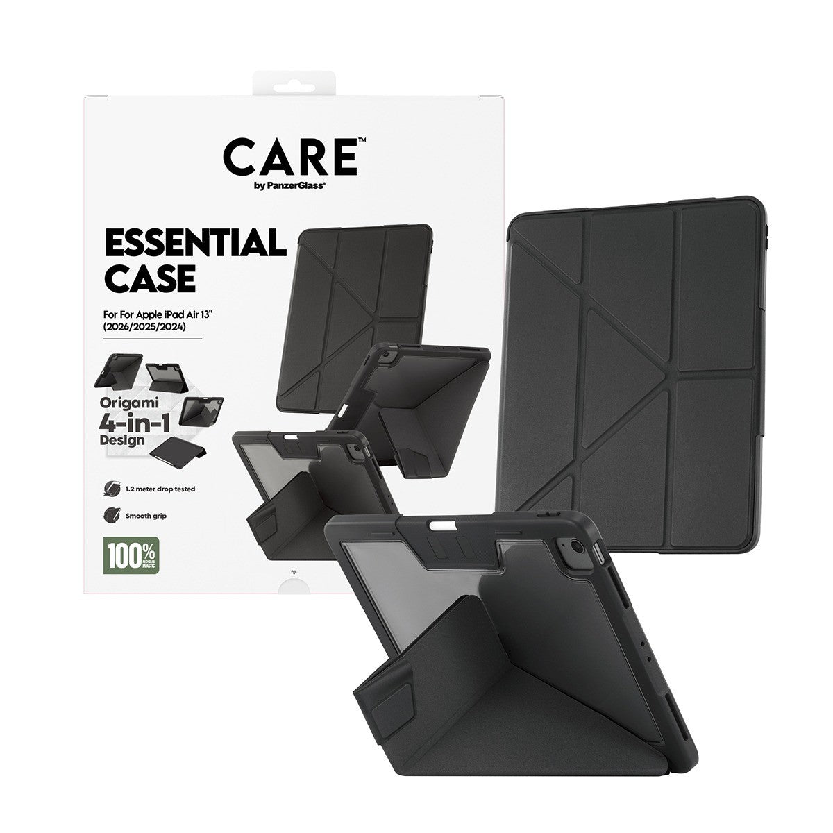 CARE by PanzerGlass iPad Air 13 (M2/M3/M4) Fodral Essential Case Svart