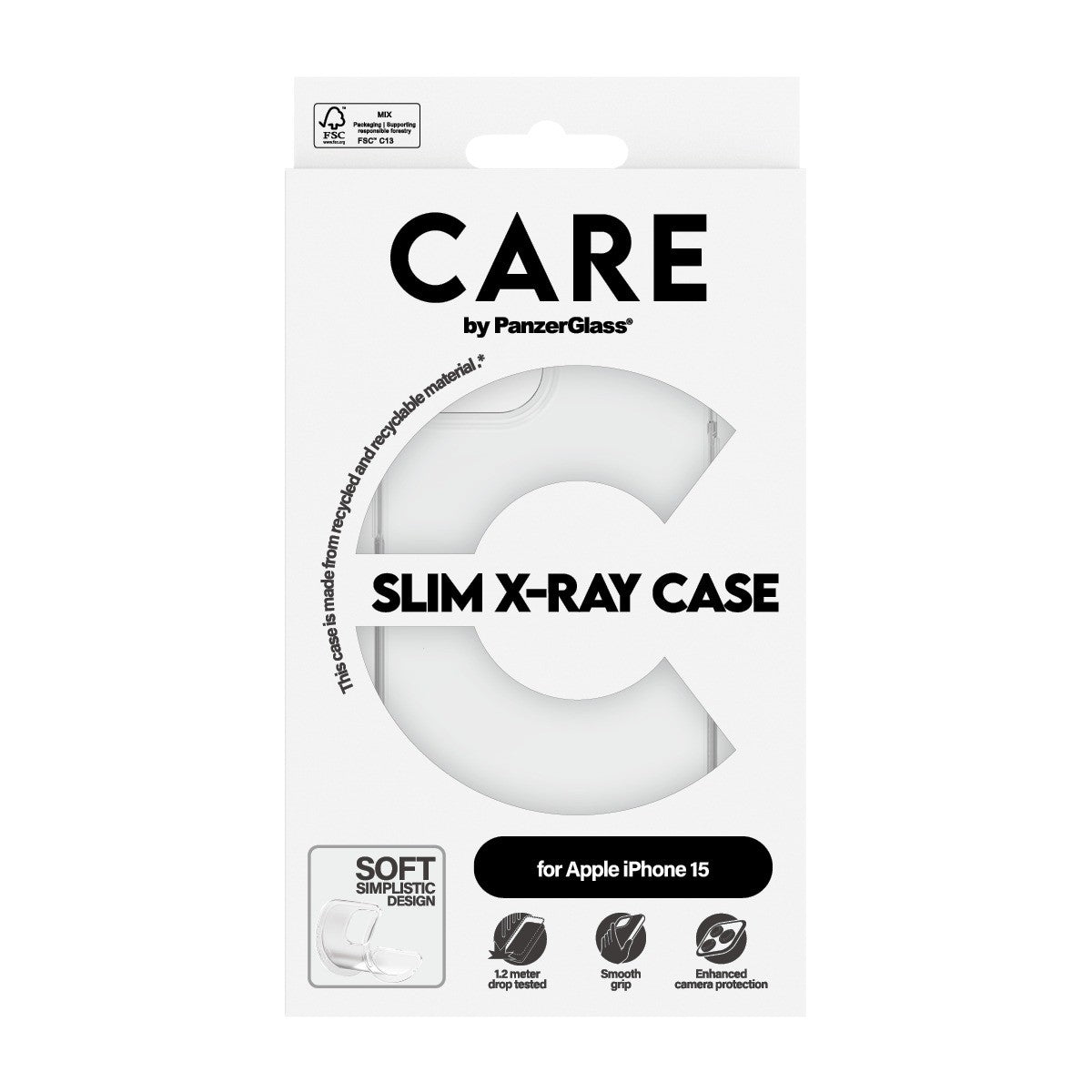 CARE by PanzerGlass iPhone 15 Skal X-Ray Transparent