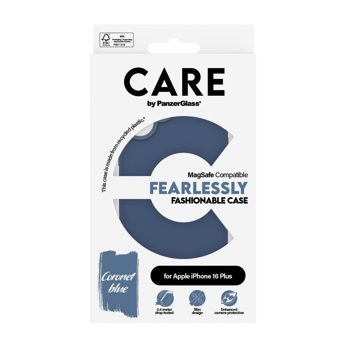 CARE by PanzerGlass iPhone 16 Plus Skal Fashionable MagSafe Blå