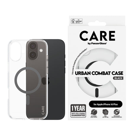 CARE by PanzerGlass iPhone 16 Plus Skal Urban Combat MagSafe Svart