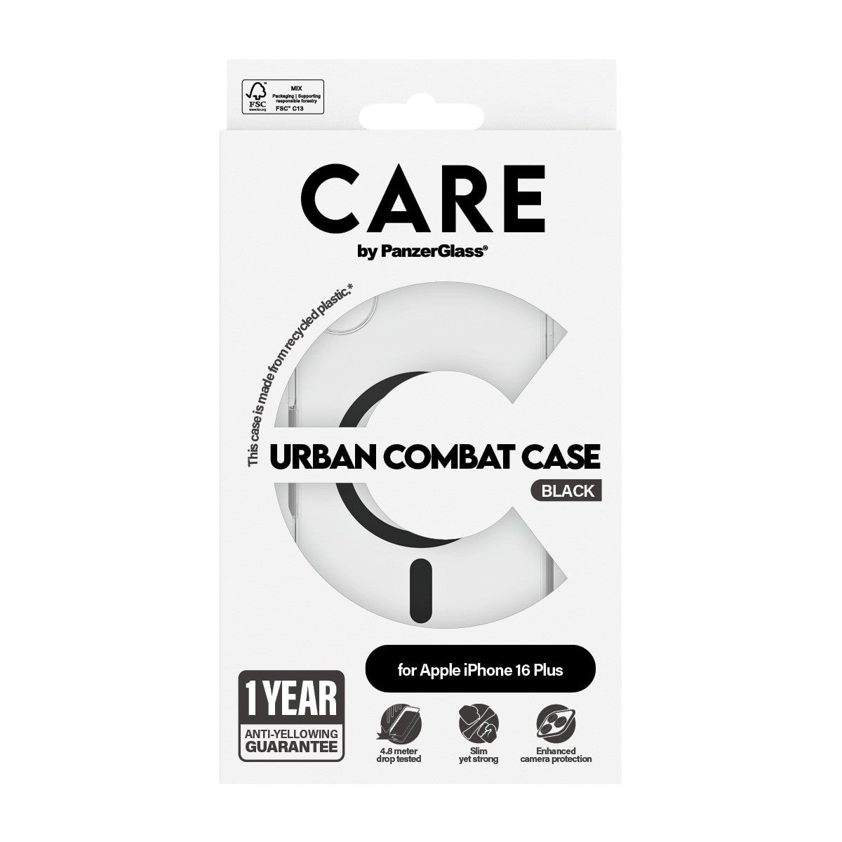 CARE by PanzerGlass iPhone 16 Plus Skal Urban Combat MagSafe Svart