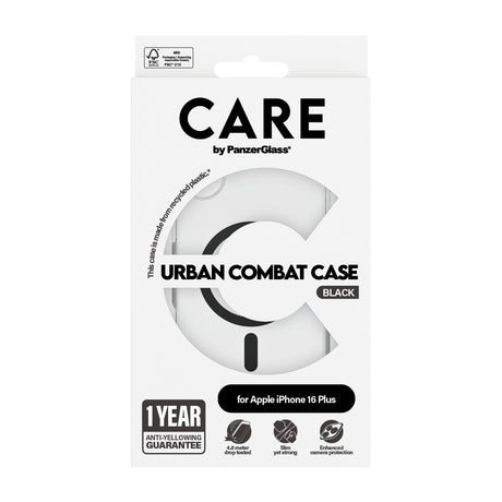 CARE by PanzerGlass iPhone 16 Plus Skal Urban Combat MagSafe Svart