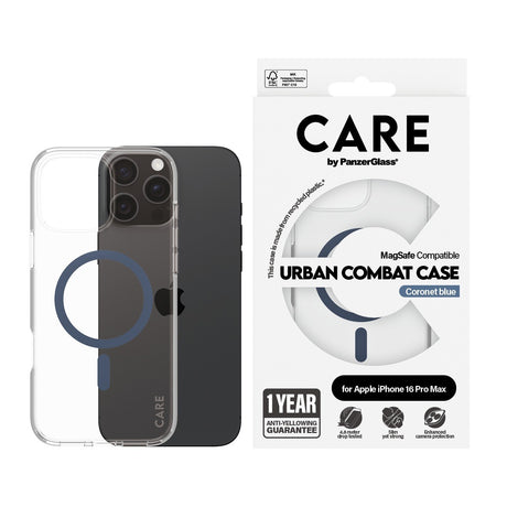 CARE by PanzerGlass iPhone 16 Pro Max Skal Urban Combat MagSafe Blå