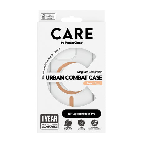 CARE by PanzerGlass iPhone 16 Pro Skal Urban Combat MagSafe Peachy
