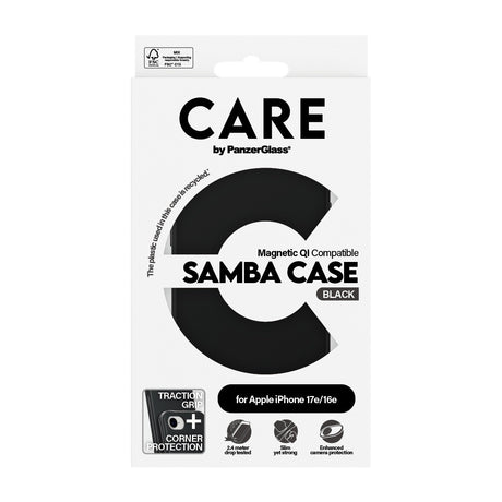 CARE by PanzerGlass iPhone 16e/iPhone 17e Skal Samba MagSafe Svart