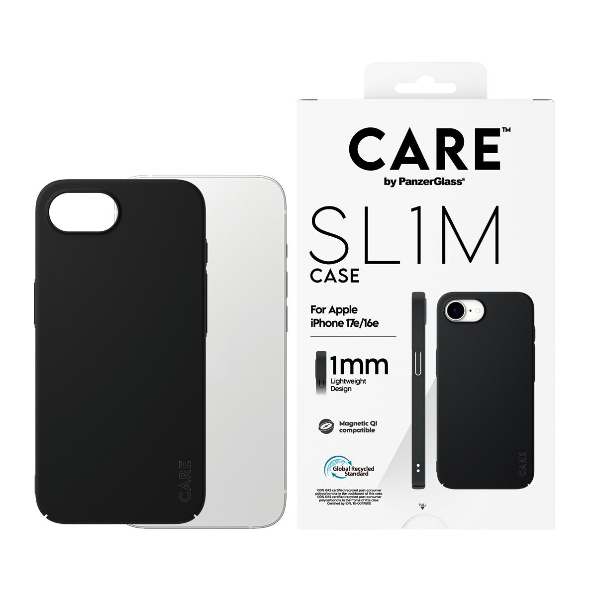 CARE by PanzerGlass iPhone 16e/iPhone 17e Skal SL1M MagSafe Svart
