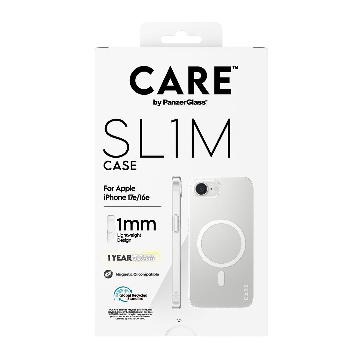 CARE by PanzerGlass iPhone 16e/iPhone 17e Skal SL1M MagSafe Transparent