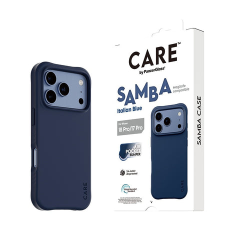 CARE by PanzerGlass iPhone 17 Pro/iPhone 18 Pro Skal Samba MagSafe Italian Blue