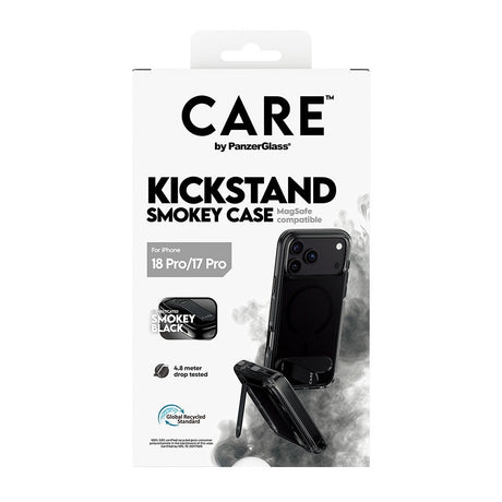 CARE by PanzerGlass iPhone 17 Pro/iPhone 18 Pro Skal Smokey Kickstand MagSafe Svart