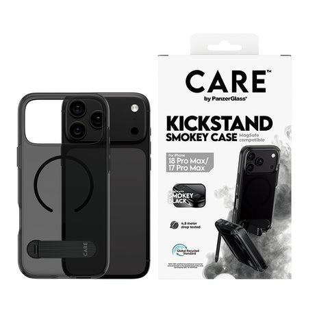 CARE by PanzerGlass iPhone 17 Pro Max/iPhone 18 Pro Max Skal Smokey Kickstand MagSafe Svart