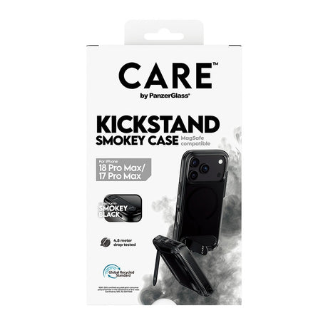 CARE by PanzerGlass iPhone 17 Pro Max/iPhone 18 Pro Max Skal Smokey Kickstand MagSafe Svart