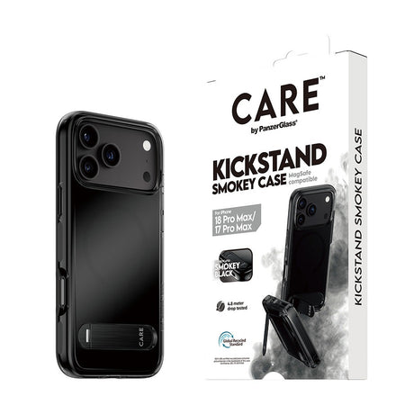 CARE by PanzerGlass iPhone 17 Pro Max/iPhone 18 Pro Max Skal Smokey Kickstand MagSafe Svart