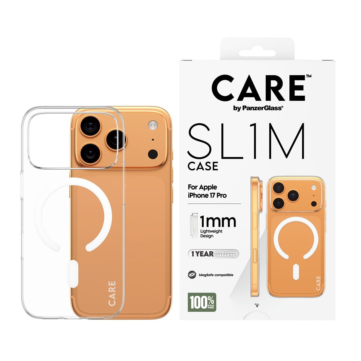 CARE by PanzerGlass iPhone 17 Pro Skal SL1M MagSafe Transparent