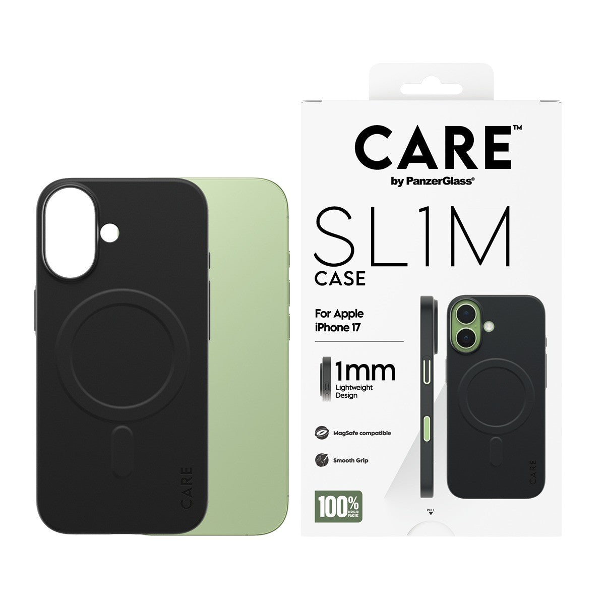 CARE by PanzerGlass iPhone 17 Skal SL1M MagSafe Svart