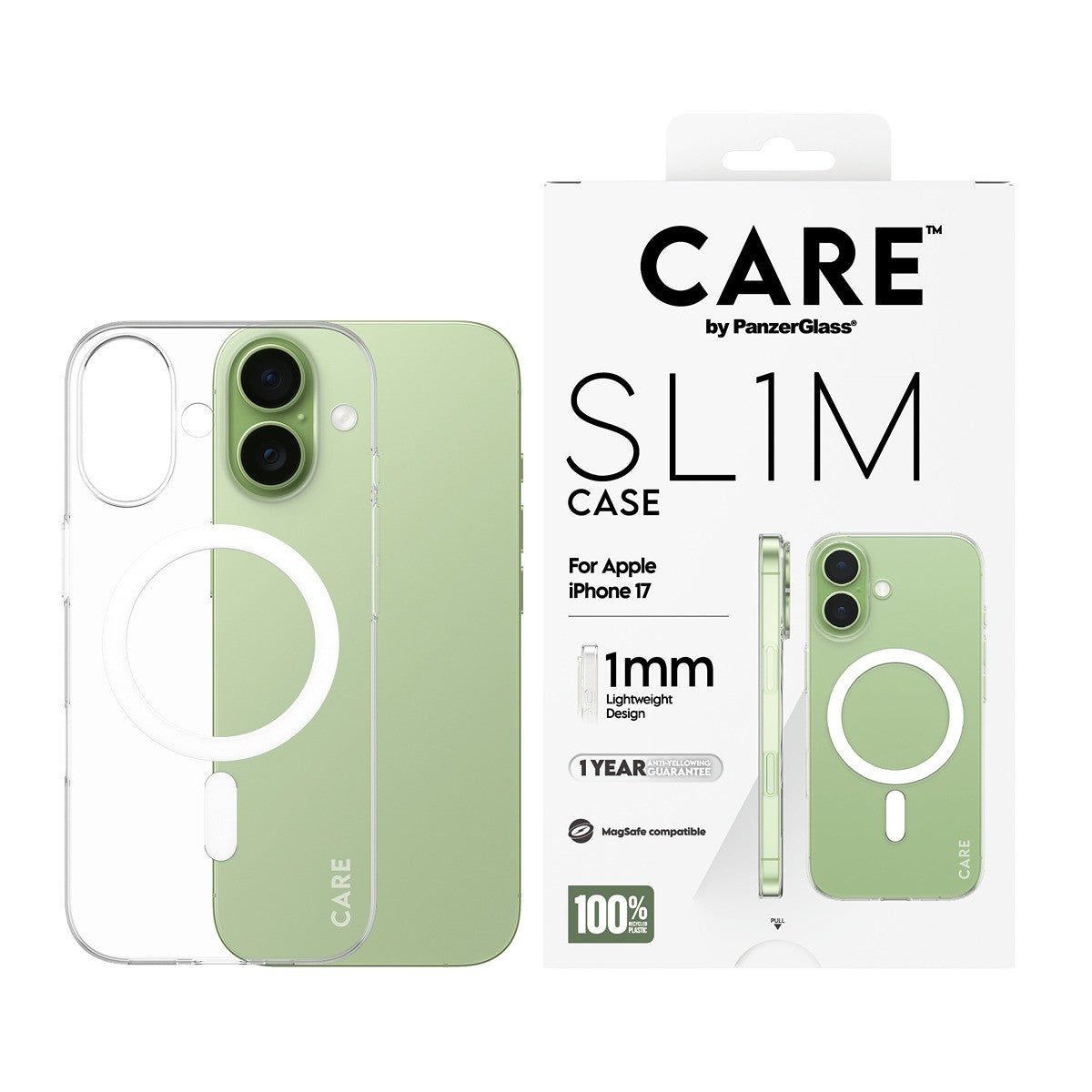 CARE by PanzerGlass iPhone 17 Skal SL1M MagSafe Transparent