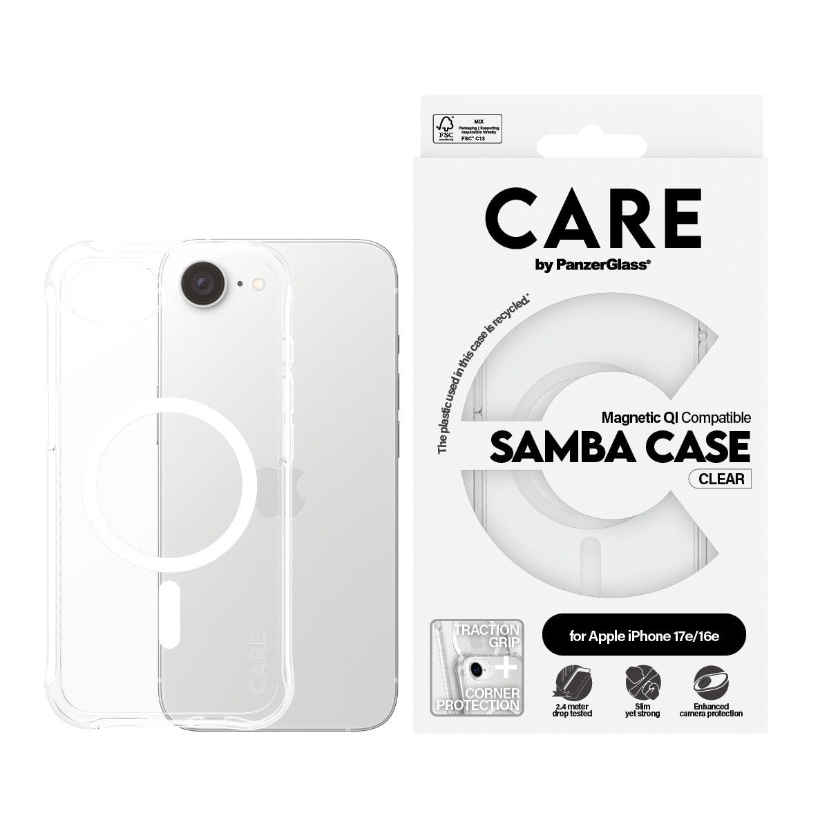 CARE by PanzerGlass iPhone 17e Skal Samba MagSafe Transparent