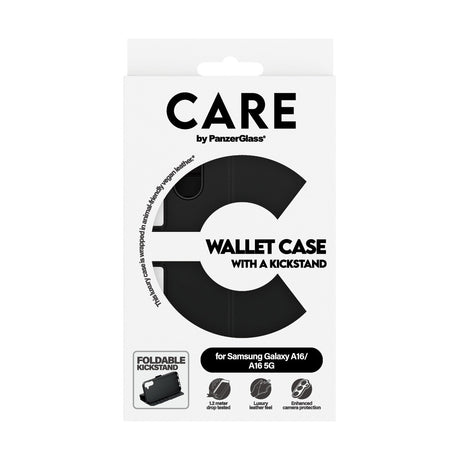 CARE by PanzerGlass Samsung Galaxy A16 Fodral Wallet Kickstand Svart