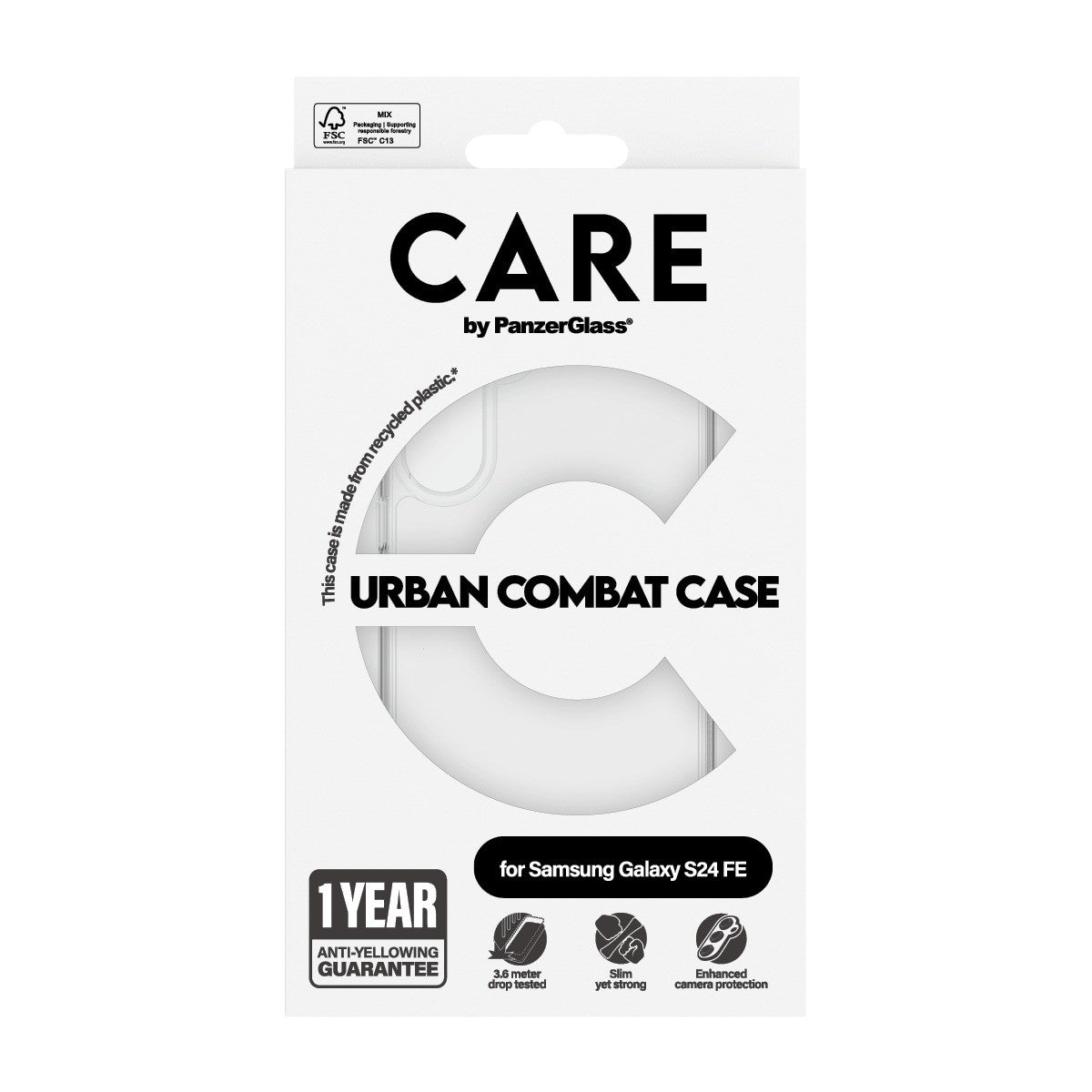 CARE by PanzerGlass Samsung Galaxy S24 FE Skal Urban Combat Transparent