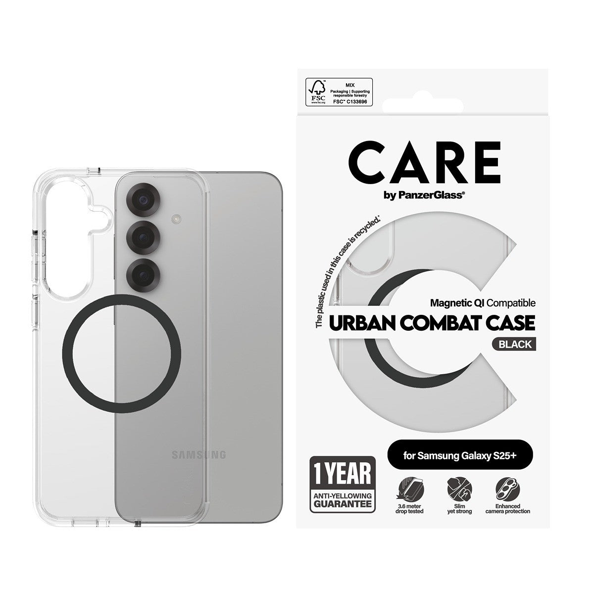 CARE by PanzerGlass Samsung Galaxy S25 Plus Skal Urban Combat MagSafe Svart