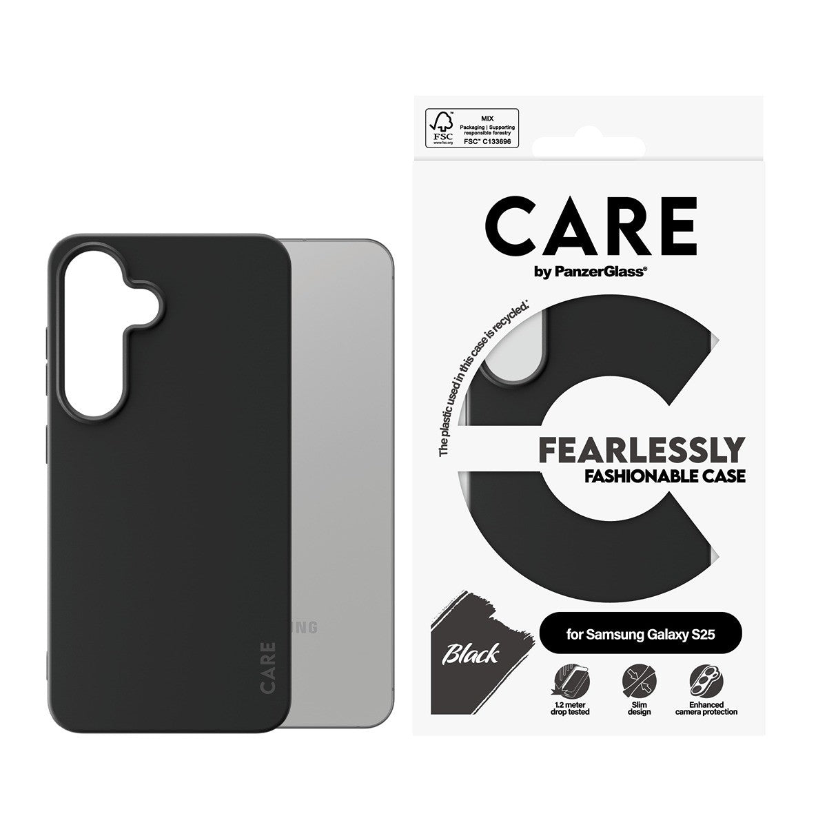 CARE by PanzerGlass Samsung Galaxy S25 Skal Fashionable Svart