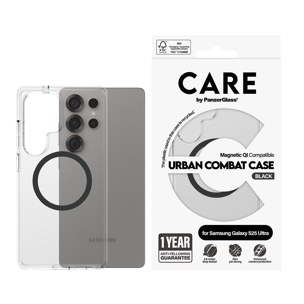 CARE by PanzerGlass Samsung Galaxy S25 Ultra Skal Urban Combat MagSafe Svart