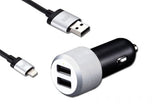 Just Mobile Billaddare Och Lightning Kabel Highway Max Svart Silver