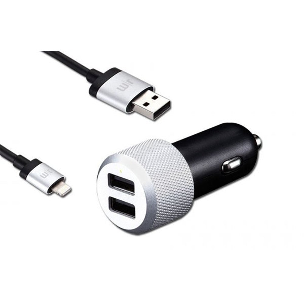 Just Mobile Billaddare Och Lightning Kabel Highway Max Svart Silver