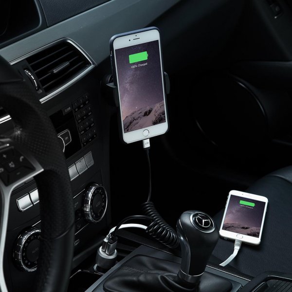 Just Mobile Billaddare Och Lightning Kabel Highway Max Svart Silver