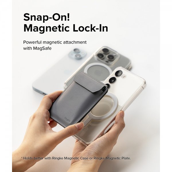 Ringke Korthållare Stand Wallet Magnetic MagSafe Light Gray
