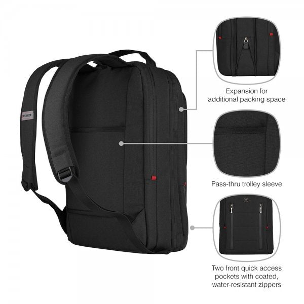 Wenger City Traveler Carry-On 16" Datorryggsäck Svart