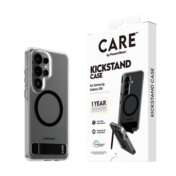 CARE by PanzerGlass Samsung Galaxy S26 Skal Kickstand MagSafe Transparent