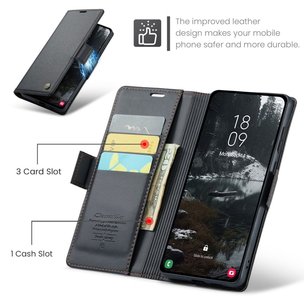CaseMe Samsung Galaxy S25 Edge Fodral 023 Series Svart