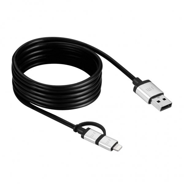 Just Mobile Kabel AluCable Duo USB-A/Micro-USB/Lightning 1.5m