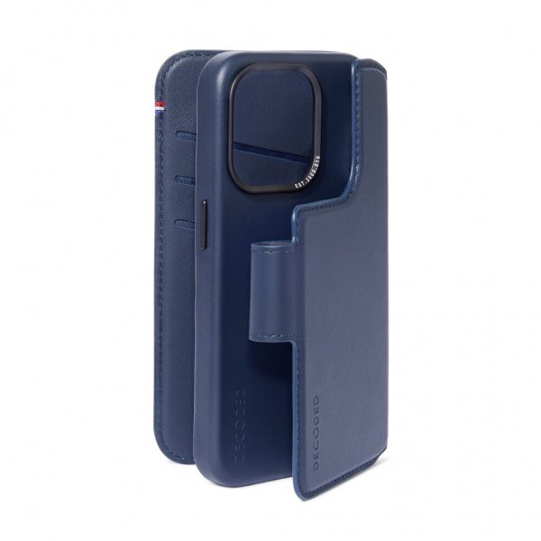 Decoded iPhone 15 Plus Fodral Leather Detachable Wallet True Navy