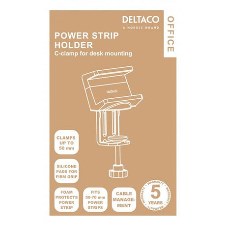 Deltaco Office Skrivbordsklämma för grenuttag