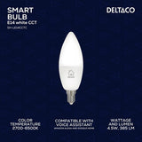 Deltaco Smart Home Dimbar LED-lampa E14 WiFi 4.5W