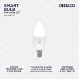 Deltaco Smart Home Dimbar LED-lampa E14 WiFi 4.5W