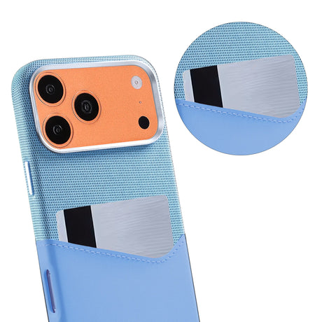 iPhone 17 Pro/iPhone 18 Pro Skal Läder Korthållare MagSafe Blå