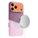 iPhone 17 Pro/iPhone 18 Pro Skal Läder Korthållare MagSafe Rosa