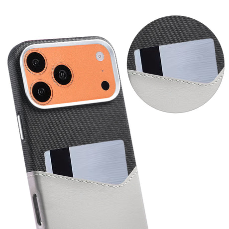 iPhone 17 Pro Max/iPhone 18 Pro Max Skal Läder Korthållare MagSafe Grå