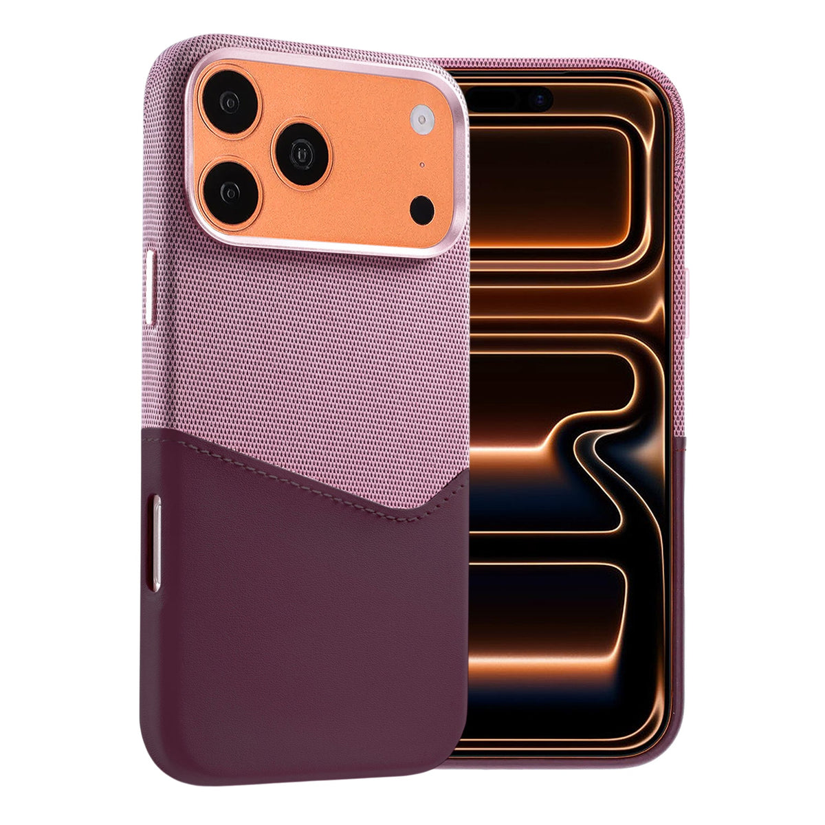 iPhone 17 Pro Max/iPhone 18 Pro Max Skal Läder Korthållare MagSafe Lila