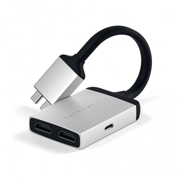 Satechi USB-C dubbel HDMI-adapter Silver