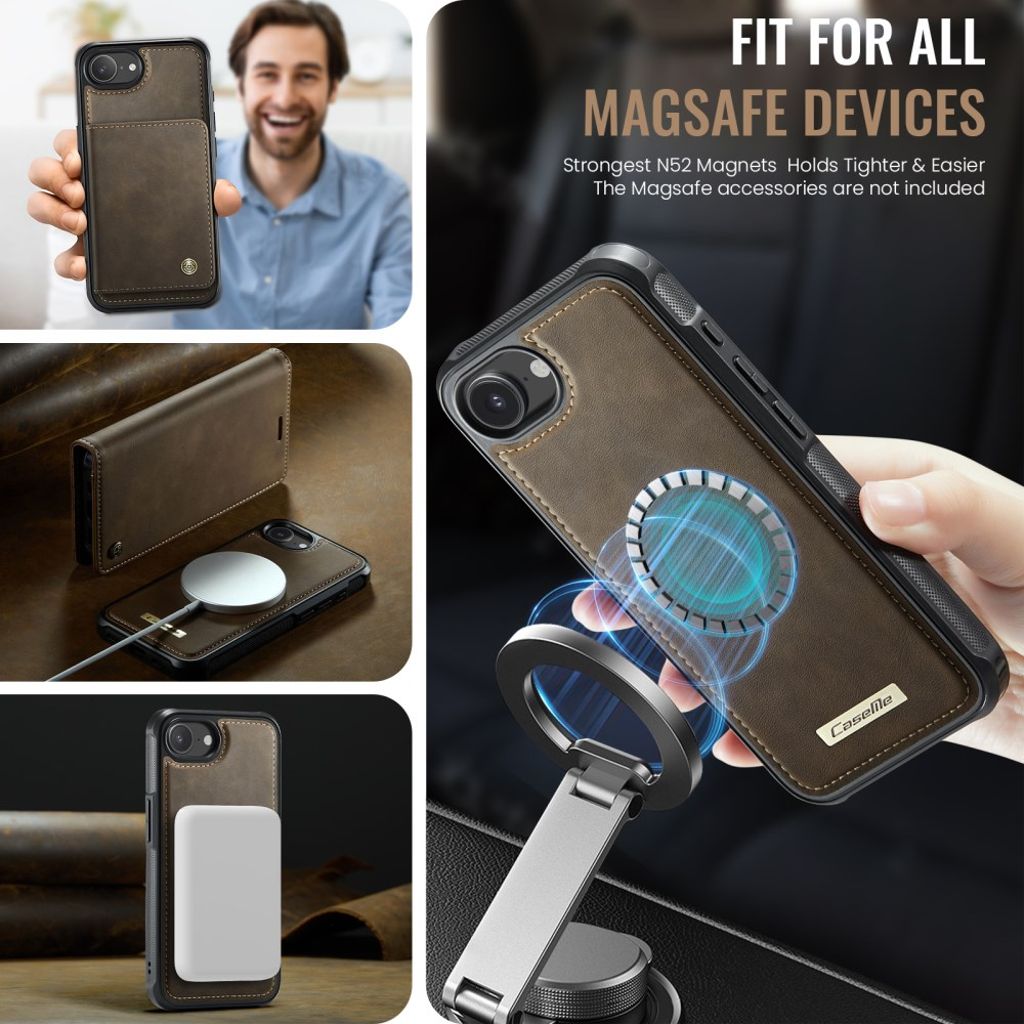 CaseMe iPhone 16e/iPhone 17e Fodral C49 Series Brun