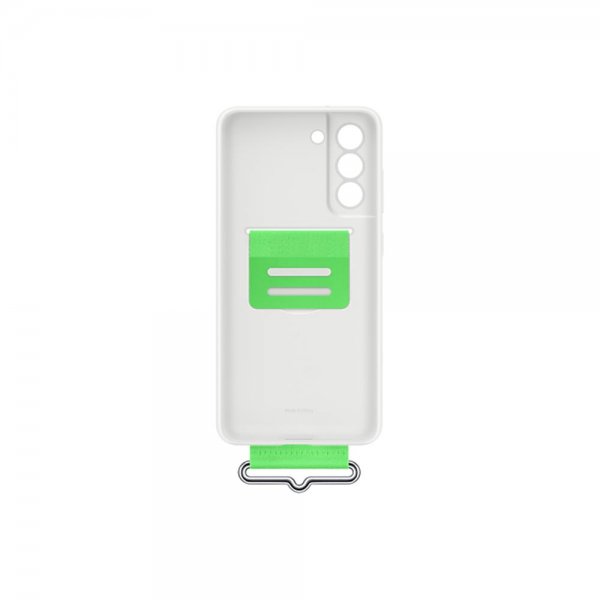 Samsung Original Galaxy S21 FE Skal Silicone Cover with Strap Vit