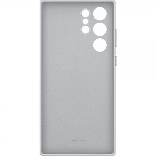 Samsung Original Galaxy S22 Ultra Skal Leather Cover Light Gray