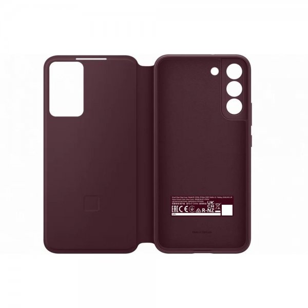 Samsung Original Galaxy S22 Fodral Smart Clear View Cover Burgundy